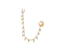 Cubahop falso septum Pearl Star anillo nasal cadena dorada nariz a oreja con pendientes de campana de borlas Hoop clip nasal pendientes no perforadas Sra. Hoop (B)