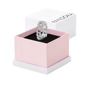 Cuban Chain Sterling Silver Ring with Clear Cubic Zirconia