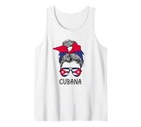 Cuban Cubana Girl Cuban Heritage Cuba Flag Camiseta sin Mangas