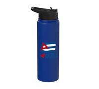 Cuban Flag Cuba Design Miami Spanish Cuban Stainless Steel Insulated Water Bottle