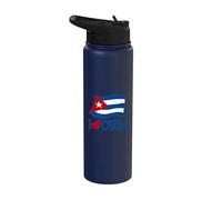 Cuban Flag Cuba Design Miami Spanish Cuban Stainless Steel Insulated Water Bottle