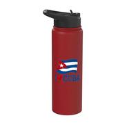 Cuban Flag Cuba Design Miami Spanish Cuban Stainless Steel Insulated Water Bottle