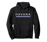 Cuban Flag Cuba Miami Havana Caribbean Vacation Spanish Sudadera con Capucha, Unisex para Adultos, Negro, XL