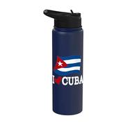 Cuban Flag Cuba T-Shirt Miami Spanish Cuban Shirt Stainless Steel Insulated Water Bottle