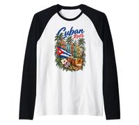 Cuban Flag Outfit Idea for Women & Cuba Heritage Latino Camiseta Manga Raglan