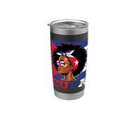 Cuban Girl Cuba Flag Orgullosa Afro Cubana Mujeres Vaso térmico de acero inoxidable de doble pared