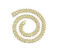 Cuban Link Chain Necklace Hip Hop Jewelry Handmade Decoration Bling Durable Aureate 45cm
