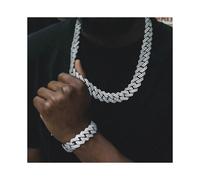 Cuban Links Chain for Men 20MM Iced Out Miami Cuban Link Necklace Gold Silver Plated Necklaces Chain Diamond Chain