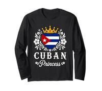 Cuban Princess Cuba Flag Proud Cuban Girl Manga Larga