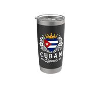 Cuban Queen Cuba Flag Proud Cuban Woman Vaso térmico de acero inoxidable de doble pared