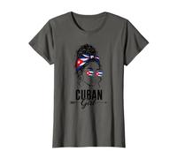 Cubana Girl Bandera Cuba Mujer Camiseta