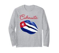 Cubanita Lips Formed by The Cuban Flag Design Manga Larga