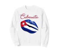 Cubanita Lips Formed by The Cuban Flag Design Sudadera
