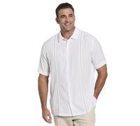 Cubavera Paneled Short Sleeve Shirt Classic Fit Casual Button-Down with Spread Collar and Wrinkle Resistant (Available in Big & Tall) Camisa, Blanco Brillante, XXL Grandes Alto para Hombre