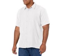 Cubavera Striped Panel Dobby Short Sleeve Button-Down Shirt (Size Small-5x Big & Tall) Camisa, Blanco Brillante, XXL para Hombre