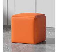 Cube Chair - Taburete apilable de piel sintética con ruedas giratorias para sala de estar y comedor - Taburete de pie