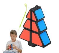 Cube Fidget - Christmas Tree Shape 1 x 2 x 3 Speed Puzzle, Ultra Smooth Rotation Pendant Toy, Mini Keyring Brain Teaser, Festive Holiday Ornament Gadget | Fun Dexterity Challenge For Party Stocking