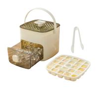 Cube Ice Maker - Bandeja con tapa, contenedor de almacenamiento, Tipo de presione | Estructura de congelación de doble capa, contenedor de de gran capacidad para la cocina de la vida diaria de la