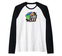 Cube Life Puzzle Solver Speedcuber Enthusiast Camiseta Manga Raglan