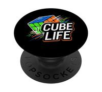 Cube Life Puzzle Solver Speedcuber Enthusiast PopSockets PopGrip Adhesivo