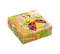 Cube Puzzle 3D, Toy Stem Wood, Learning Aid with Strong Quality, Brain Care Accessory with Simple Use, Lifestyle Care Gadget, Practical Present for Adults Kids Friends Family Home Classroom School
