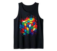 Cube Puzzle Splash Art - Juegos Rompecabezas Geométrico Camiseta sin Mangas