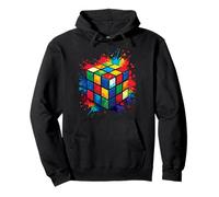 Cube Puzzle Splash Art - Juegos Rompecabezas Geométrico Sudadera con Capucha