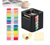 Cube Sticky Notes Box, 4-in-1 Memo Holder Note Box, Paper Notepad Organizer, Notepad Holder Cube with Colorful Index Stickers for Desk, Workplace, Office, Home