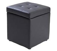 Cube - Taburete de piel sintética para almacenamiento, caja de juguetes con bisagra superior, caja organizadora