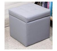 Cube - Taburete de piel sintética para almacenamiento, con bisagra, organizador superior, caja de puf individual
