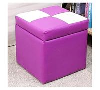 Cube - Taburete de piel sintética para almacenamiento, con bisagra, organizador superior, caja de puf individual