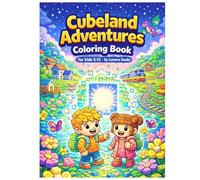 Cubeland Adventures - A Coloring Storybook: A Fantasy Voxel World for Kids Ages 5-12