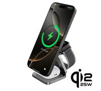 Cubenest El Qi2 cargador plegable inalámbrico magnético 3 en 1 SQ312 Pro negro