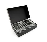 Cubertería Amsterdam 1235 (75 Piezas) Acero Inoxidable, Set Completo con Cucharones de Servir y Estuche de Lujo, Diseño Profesional y Elegante