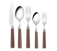 Cubertería de acero inoxidable, apto para lavavajillas, retro, de acero inoxidable, con brillo espejo, juego de vajilla y cuchara