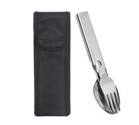 Cubertería de Acero Inoxidable - Resistente, Apto para Lavavajillas, Portátil,Set de Utensilios de Acero Inoxidable | para viajes camping pícnic senderismo hogar cenas y restaurantes