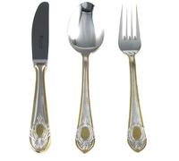 Cubertería de Lujo Toscana Royal (18 Piezas), Acero Inoxidable 18/10 Plata y Oro, Juego de Cubiertos para 6 Personas, Set Elegante para Bodas, Navidad, Celebraciones y Regalos