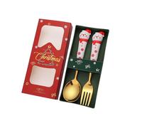 Cubertería de motivos navideños Set 410 Cuchara de Acero y Tenedor Festival Accesorios de Cocina para Varios Accesorios de Fiesta