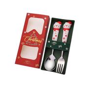 Cubertería de motivos navideños Set 410 Cuchara de Acero y Tenedor Festival Accesorios de Cocina para Varios Accesorios de Fiesta