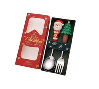 Cubertería de motivos navideños Set 410 Cuchara de Acero y Tenedor Festival Accesorios de Cocina para Varios Accesorios de Fiesta