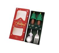 Cubertería de motivos navideños Set 410 Cuchara de Acero y Tenedor Festival Accesorios de Cocina para Varios Accesorios de Fiesta