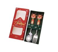 Cubertería de motivos navideños Set 410 Cuchara de Acero y Tenedor Festival Accesorios de Cocina para Varios Accesorios de Fiesta