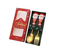 Cubertería de motivos navideños Set 410 Cuchara de Acero y Tenedor Festival Accesorios de Cocina para Varios Accesorios de Fiesta