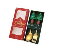 Cubertería de motivos navideños Set 410 Cuchara de Acero y Tenedor Festival Accesorios de Cocina para Varios Accesorios de Fiesta