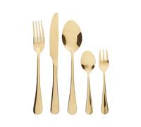 Cubertería moderna conjunto 30 cubiertos para 6 personas cuchillo tenedor cuchara cucharilla tenedor para postre acero inoxidable dorado Fusilli