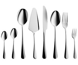 Cubertería moderna conjunto 70 cubiertos cuchillo tenedor cuchara cucharilla postre pala cucharilla café ensalada acero inoxidable plateado Rotini