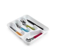 Cubertero Basic Plástico 5 Compartimentos Gris, Cocina, Organizador Bandeja Porta Cubiertos - Plastic Forte
