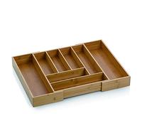 Cubertero de bambú kela para cajones 35 - 58 x 43 x 6,5 cm, extensible, cajón con 6 u 8 compartimentos, KALMA, organizador de cajones cocina