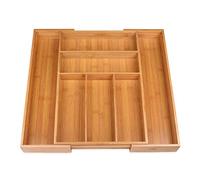 Cubertero de bambú Schramm® para cajones de tamaño ajustable 30-48x46x5 cm Cubertero 5-7 compartimentos Cubertero Organizador de cocina