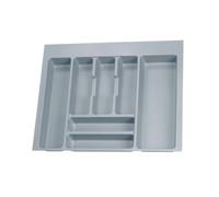 EMUCA - Organizador de Cubiertos, Organizador cajón de Cocina, cubertero, 7 compartimientos, módulo 60cm, Plástico, Gris